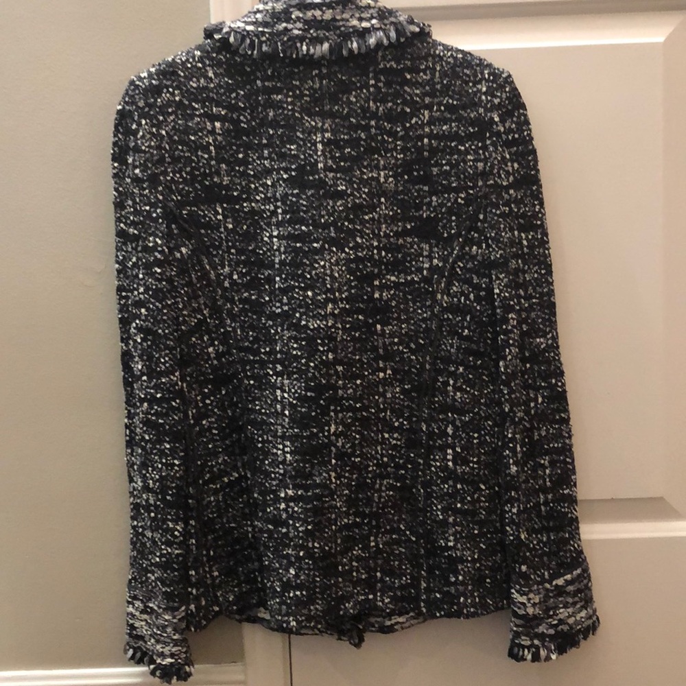 St. John Fringed Boucle Knit Tweed Blazer - Picture 2 of 7